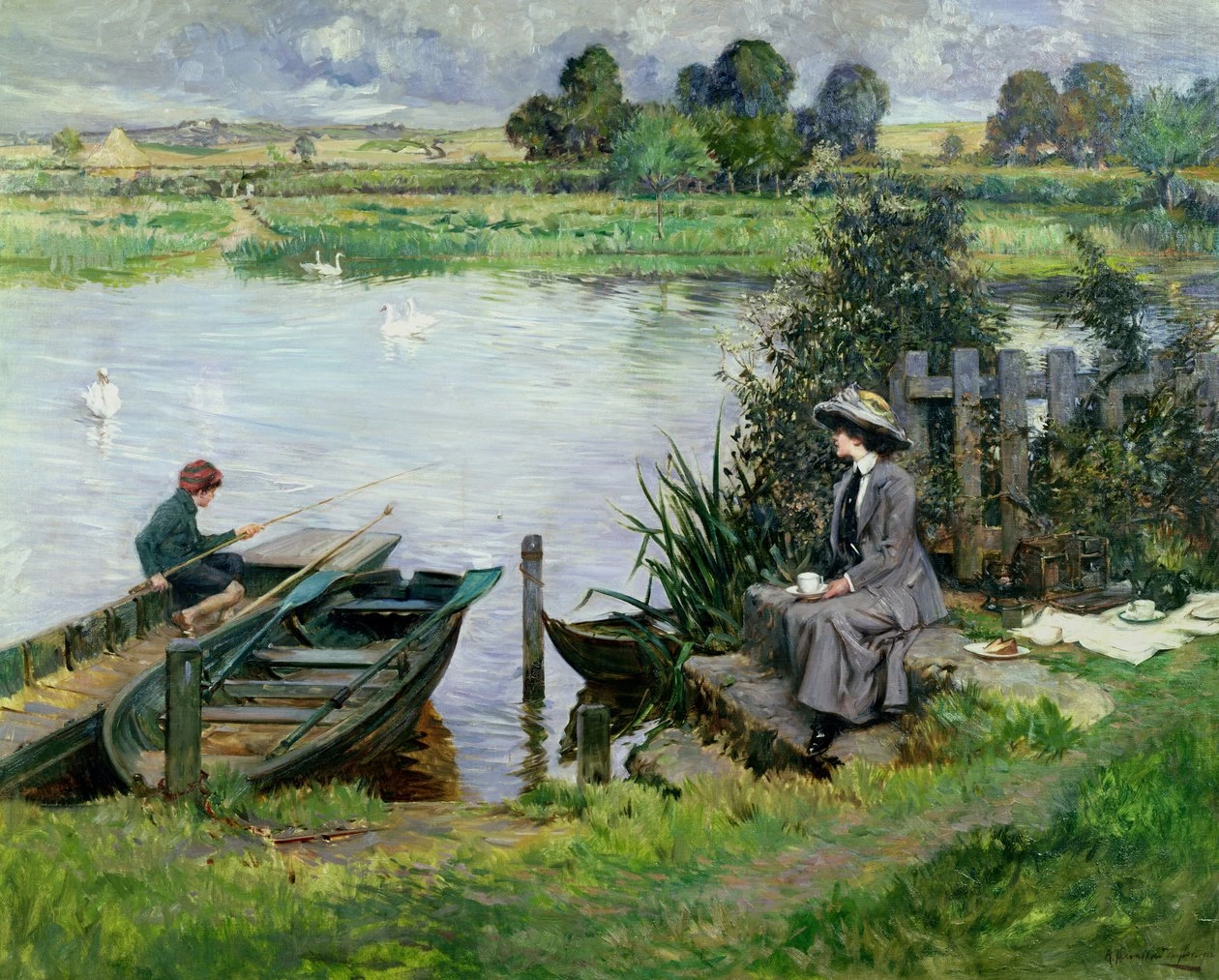 Il Tamigi a Benson 1912 - Alfred East Gallery, Kettering Borough Council